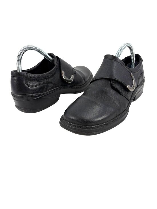 Josef Seibel Shoes - Josef Seibel Womens EU 39 Black Leather Comfort Shoes Metal Accent Minimalist